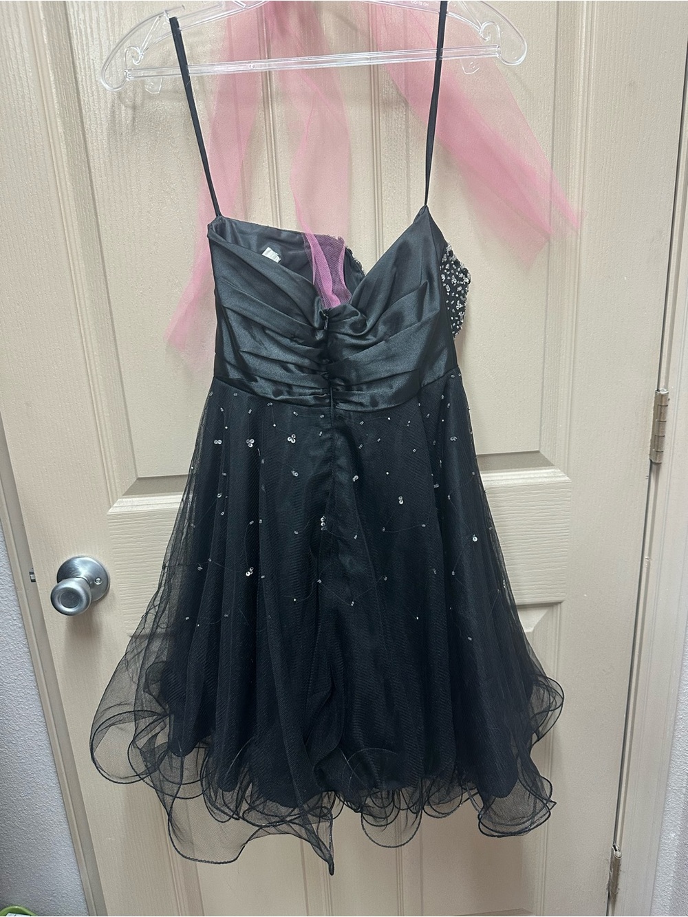 Pink Ladies Costume Set Pink Jacket & Black Sequin Tulle Dress - Picture 3 of 9